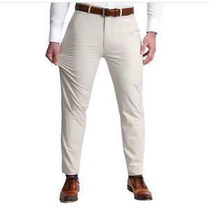 State & Liberty Athletic Stretch Suit Pants in Dark Khaki